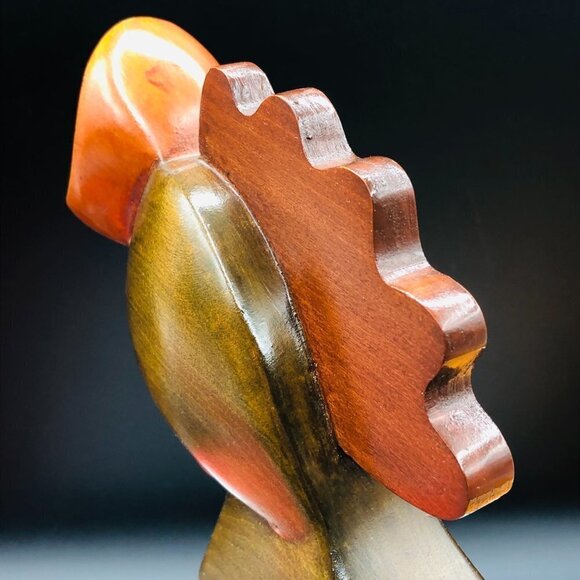 Rooster Wood Original Art Sculpture Artist Lyne Montmeny 2003 Modern Farmhouse - Picture 9 of 13